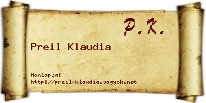 Preil Klaudia névjegykártya